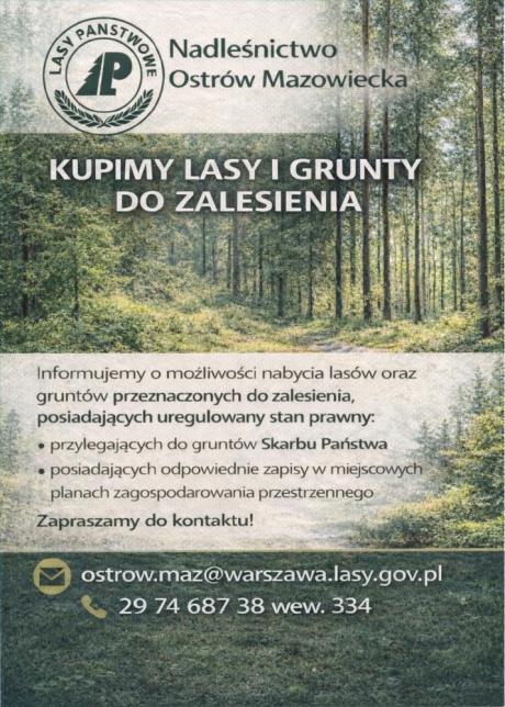 Ogłoszenie o zakupie lasów